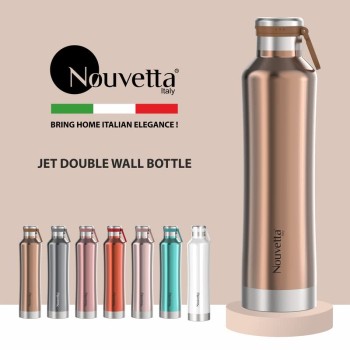 Nouvetta Jet Double Wall Stainless Steel Flask Bottle, 750 ml- Blue Nouvetta Jet Double Wall Stainless Steel Flask Bottle, 750 ml- Blue