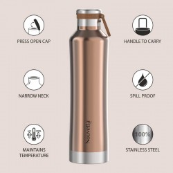 Nouvetta Jet Double Wall Stainless Steel Flask Bottle, 750 ml- Grey