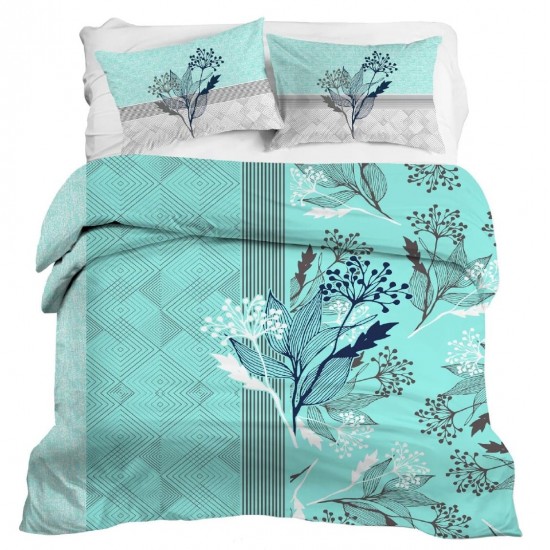 Bella Casa, Double Bedsheet Set with 2 Pillow Covers 100% Cotton -Jordan