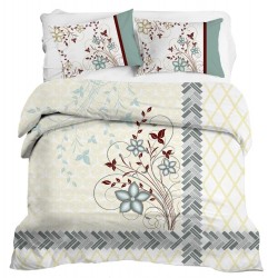 Bella Casa, Double Bedsheet Set with 2 Pillow Covers 100% Cotton -Jordan