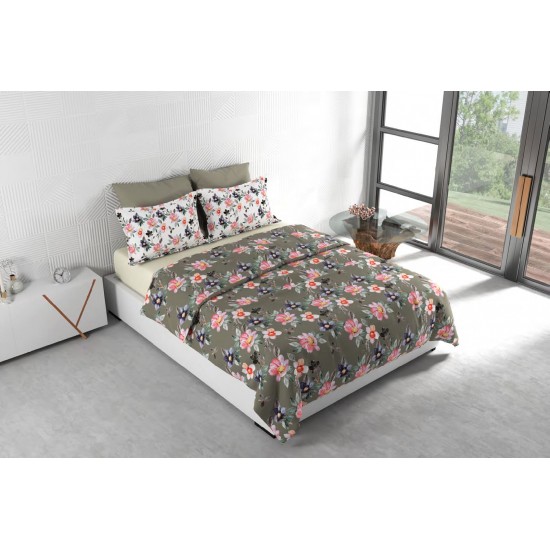 Raymond Home Mystique 110 TC Double Bedsheet with 2 Pillow Covers