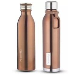 Emirates Double Wall Bottle - Copper 750 ml Bottle (Pack of 2, Copper, Steel)