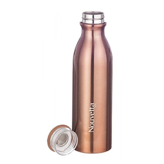 Emirates Double Wall Bottle - Copper 750 ml Bottle (Pack of 2, Copper, Steel)