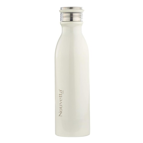 Double Wall Bottle - White 750 ml Bottle (Pack of 2, White, Steel)