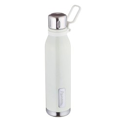 Double Wall Bottle - White 750 ml Bottle (Pack of 2, White, Steel)