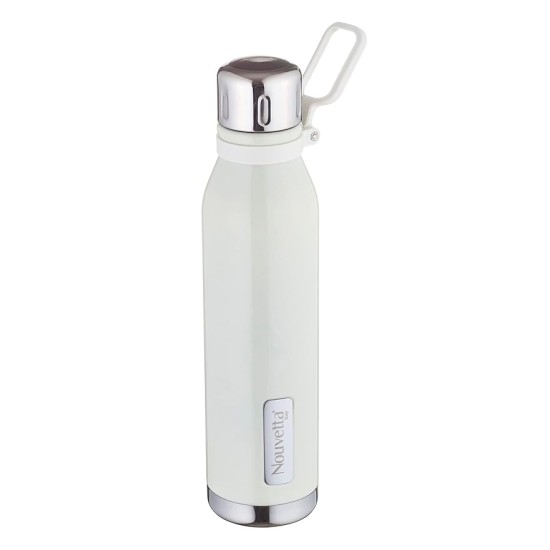 Double Wall Bottle - White 750 ml Bottle (Pack of 2, White, Steel)