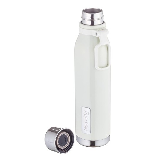 Double Wall Bottle - White 750 ml Bottle (Pack of 2, White, Steel)
