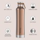 Etihad Double Wall Bottle - Copper 750 ml Bottle (Pack of 2, copper, Steel)