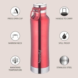 Etihad Double Wall Bottle - Red 750 ml Bottle  (Pack of 2, Red, Steel) 