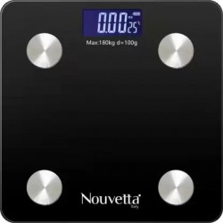 Nouvetta Bluetooth Digital Personal Smart Weighing Scale - Black Weighing Scale  (Black)