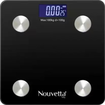Nouvetta Bluetooth Digital Personal Smart Weighing Scale - Black Weighing Scale  (Black)