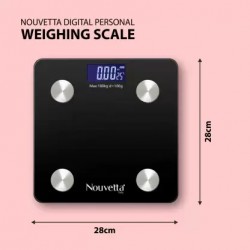 Nouvetta Bluetooth Digital Personal Smart Weighing Scale - Black Weighing Scale  (Black)