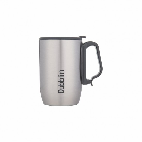 Refresh Stainless Steel Unbreakable Tea Coffee Mug Double Wall Insulated with Handle and Lid