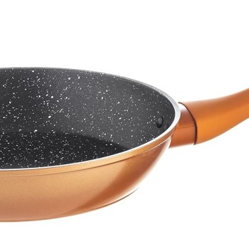 Nouvetta Flame Guard Non-Stick Fry Pan with 2-Way Non-Stick Coating,24 cm, 3.5 mm Thickness(Induction and Gas Stove Compatible), Copper