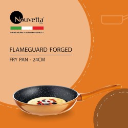 Nouvetta Flame Guard Non-Stick Fry Pan with 2-Way Non-Stick Coating,24 cm, 3.5 mm Thickness(Induction and Gas Stove Compatible), Copper