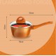 Nouvetta Flame Guard Induction Base Non Stick Sauce/Milk Pan with Glass Lid, 16 cm, Thickness 3.5 mm, Copper