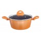 Nouvetta Flame Guard Forged Casserole with Lid (20 cm) and 3.5mm Thickness, Copper