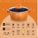 Nouvetta Flame Guard Forged Casserole with Lid (20 cm) and 3.5mm Thickness, Copper