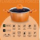 Nouvetta Flame Guard Forged Casserole with Lid(22 cm) and 3.5mm Thickness, Copper