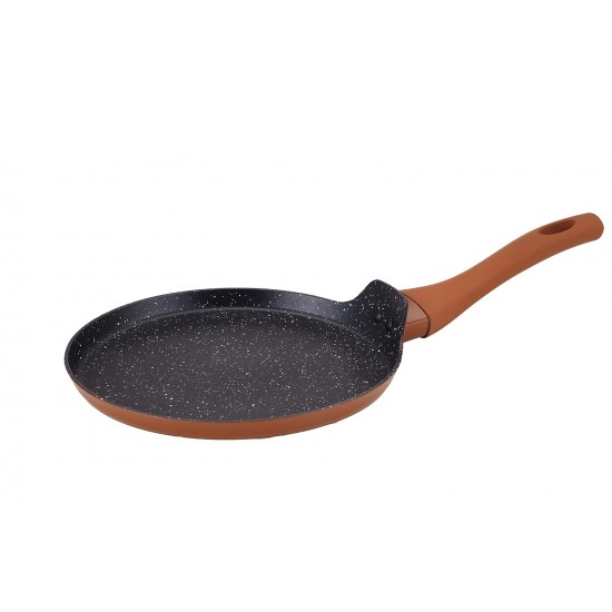 Nouvetta Flame Guard Forged Non-Stick Tawa with 2-Way Non-Stick Coating, 28cm (Induction and Gas Stove Compatible), Copper