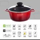 Nouvetta Die Cast Casserole with Lid (20 cm) and 4.5mm Thickness, Red & Black