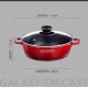 Nouvetta Die Cast Non Stick Kadhai with Glass Lid ( 24 cm, 3 Coat, 4.5mm Thickness), Red & Black