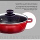 Nouvetta Die Cast Non Stick Kadhai with Glass Lid ( 24 cm, 3 Coat, 4.5mm Thickness), Red & Black