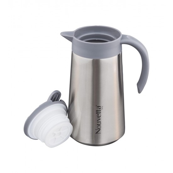 Nouvetta Amaze Hot and Cold Stainless Steel Teapot, Vaccum Insulated Kettle, 1000 ml, Steel