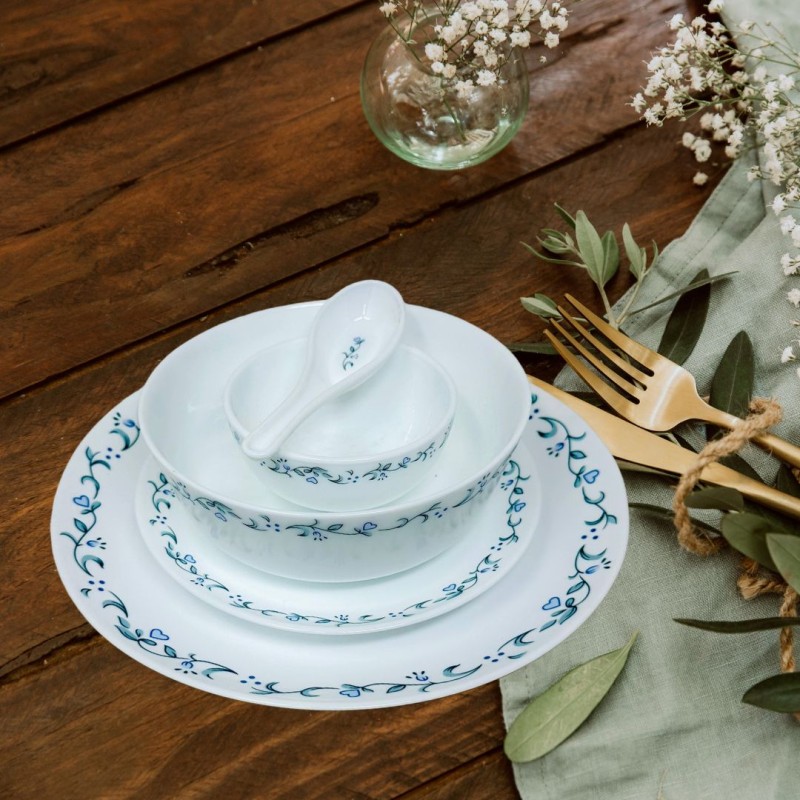 Sanjeev Kapoor 33 PC WHITE CORELLE SHAPE DINNER SET