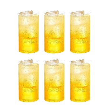 Sanjeev Kapoor Treviso Borosilicate Glass Set of 6 pcs, 330ml, Transparent, Glasses for- Water, Juice, Cold Drinks, Mojito, Perfect for Home, Restaurants and Parties