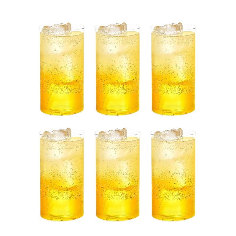 Sanjeev Kapoor Treviso Borosilicate Glass Set of 6 pcs, 330ml, Transparent, Glasses for- Water, Juice, Cold Drinks, Mojito, Perfect for Home, Restaurants and Parties