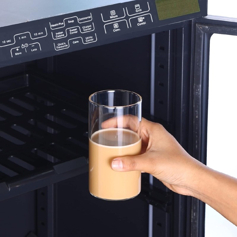 Sanjeev Kapoor Treviso Borosilicate Glass Set of 6 pcs, 330ml, Transparent, Glasses for- Water, Juice, Cold Drinks, Mojito, Perfect for Home, Restaurants and Parties