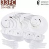 Sanjeev Kapoor Pack of 33 Glass 33 PC WHITE FESTON SHAPE DINNER SET - WITH POLYFOAM GIFT BOX Dinner Set  (Multicolor)