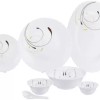Sanjeev Kapoor Pack of 33 Glass 33 PC WHITE FESTON SHAPE DINNER SET - WITH POLYFOAM GIFT BOX Dinner Set  (Multicolor)