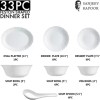 Sanjeev Kapoor Pack of 33 Glass 33 PC WHITE FESTON SHAPE DINNER SET - WITH POLYFOAM GIFT BOX Dinner Set  (Multicolor)