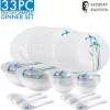 Sanjeev Kapoor Pack of 33 Glass 33 PC WHITE FESTON SHAPE DINNER SET - WITH POLYFOAM GIFT BOX Dinner Set  (Multicolor)