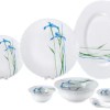 Sanjeev Kapoor Pack of 33 Glass 33 PC WHITE FESTON SHAPE DINNER SET - WITH POLYFOAM GIFT BOX Dinner Set  (Multicolor)