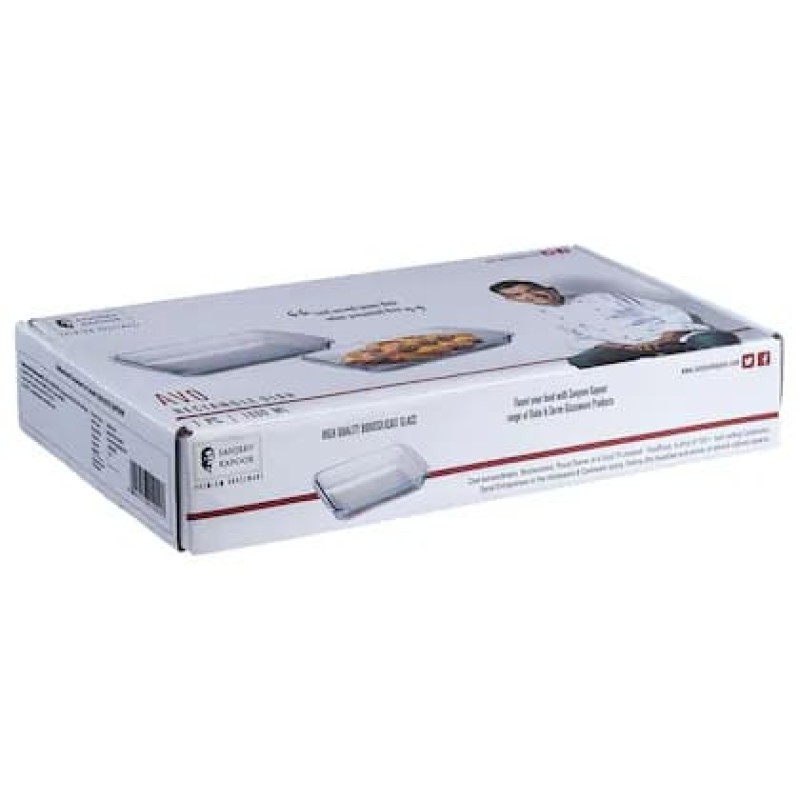 Sanjeev Kapoor Aveo Rectangle Glass Dish 1600 ml