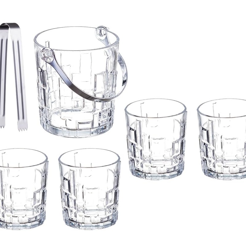 Sanjeev Kapoor Cairo Ice Bucket Set of 8 Pcs, for Bar and Home, Big Size Ice Bucket Bar Accessories and Gift Item Sanjeev Kapoor Cairo Ice Bucket Set of 8 Pcs, for Bar and Home, Big Size Ice Bucket Bar Accessories and Gift Item