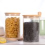 Delight Borosilicate Airtight Lid Glass Jar with Wooden Lid Jar Storage Container 