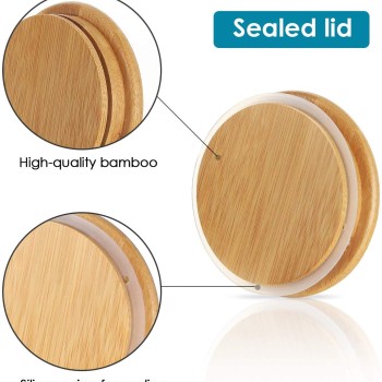 Delight Borosilicate Airtight Lid Glass Jar with Wooden Lid Jar Storage Container 