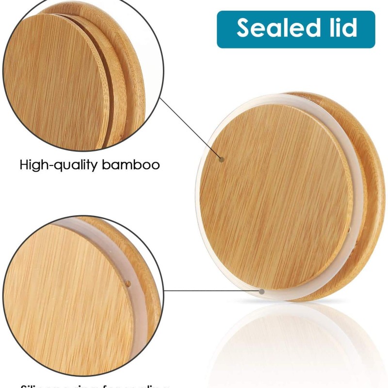 Delight Borosilicate Airtight Lid Glass Jar with Wooden Lid Jar Storage Container Delight Borosilicate Airtight Lid Glass Jar with Wooden Lid Jar Storage Container