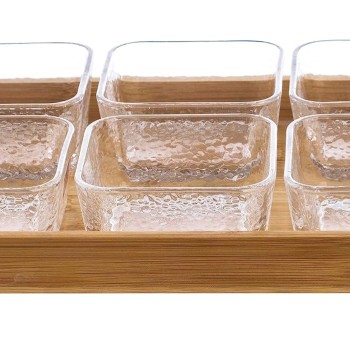 Sanjeev Kapoor Marino Bowl and Tray Set of 7pcs 270ml - Hammered