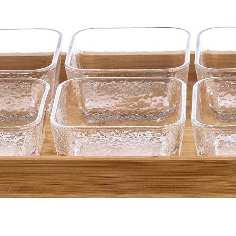 Sanjeev Kapoor Marino Bowl and Tray Set of 7pcs 270ml - Hammered