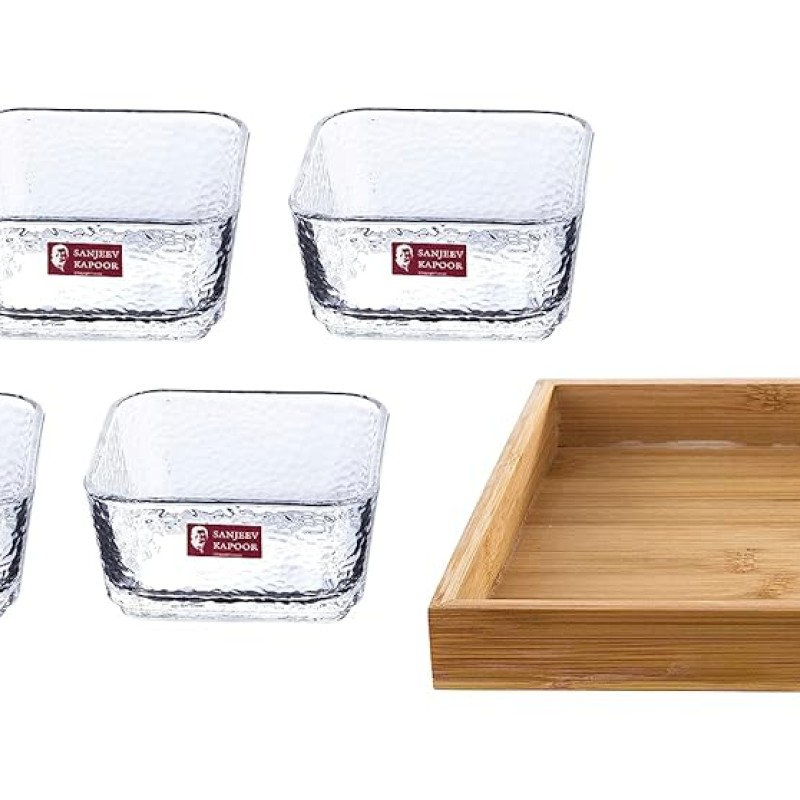 Sanjeev Kapoor Marino Bowl and Tray Set of 7pcs 270ml - Hammered