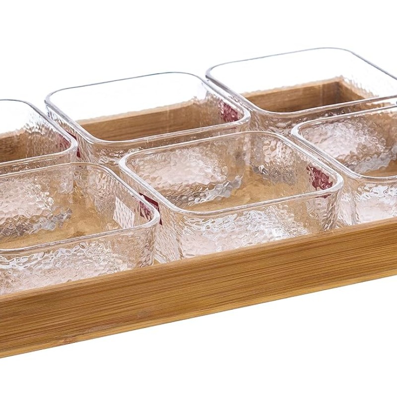 Sanjeev Kapoor Marino Bowl and Tray Set of 7pcs 270ml - Hammered
