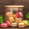 Delight Borosilicate Airtight Lid Glass Jar with Wooden Lid Jar Storage Container 750ml Delight Borosilicate Airtight Lid Glass Jar with Wooden Lid Jar Storage Container 750ml