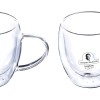 Sanjeev Kapoor Queenstown Double Wall Cup Set of 2 pcs 250 ml ,Transparent with Gift Box