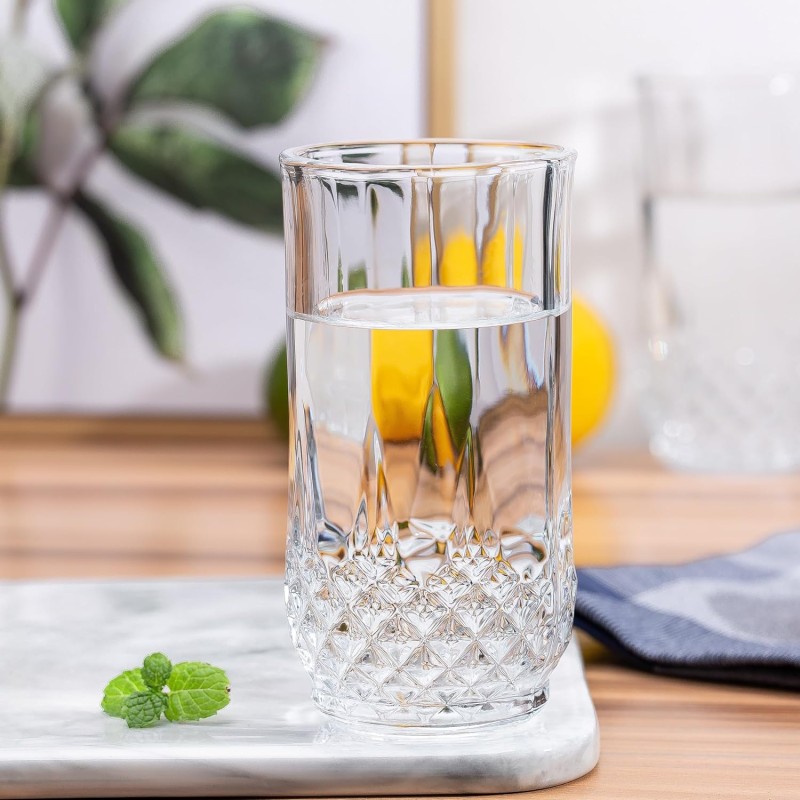 Sanjeev Kapoor | Diamond Water Glass | 290 Ml | Set of 6 Pcs