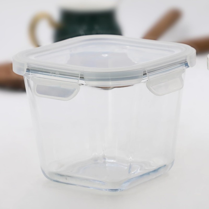 Sanjeev Kapoor Parka Borosilicate Square Container of 480 Ml